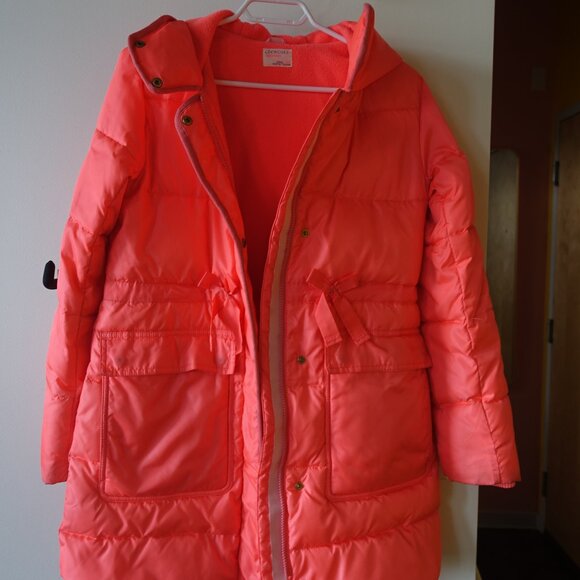 J. Crew Crewcuts Girls Primaloft J5517 Coat Neon Sweet Guava pink puffer 14 - Picture 13 of 16